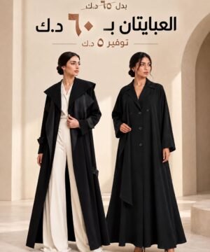 عرض عبايتين فري سايز ب 60 د.ك بدلاً من 65 د.ك